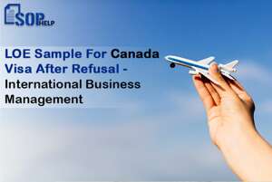 LOE Sample for Canada Visa After Refusal - International Business Management Banner