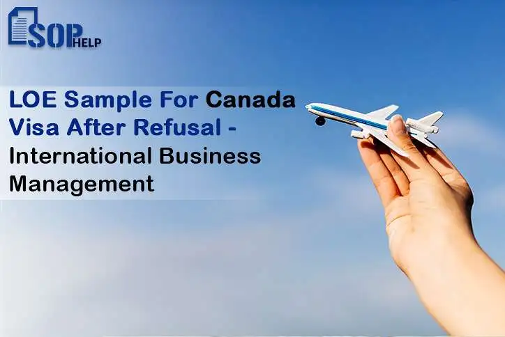 LOE Sample for Canada Visa After Refusal - International Business Management Banner