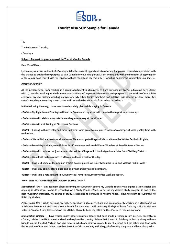 Tourist Visa SOP Sample for Canada JPG 3
