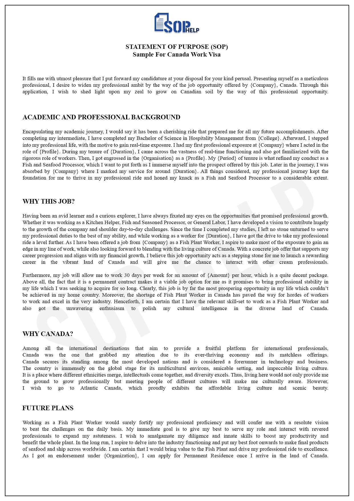 SOP Sample For Work Visa JPG