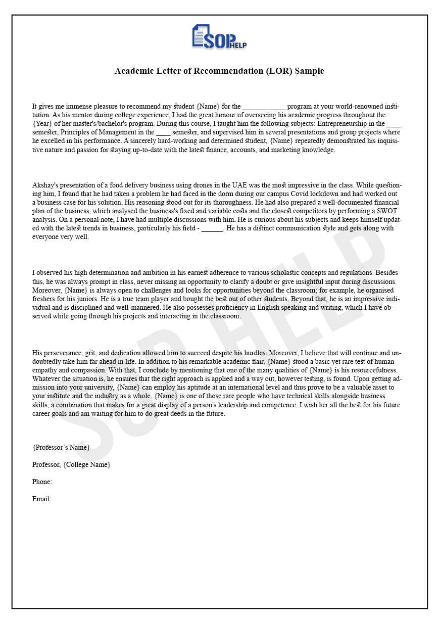 Academic LOR Sample JPG