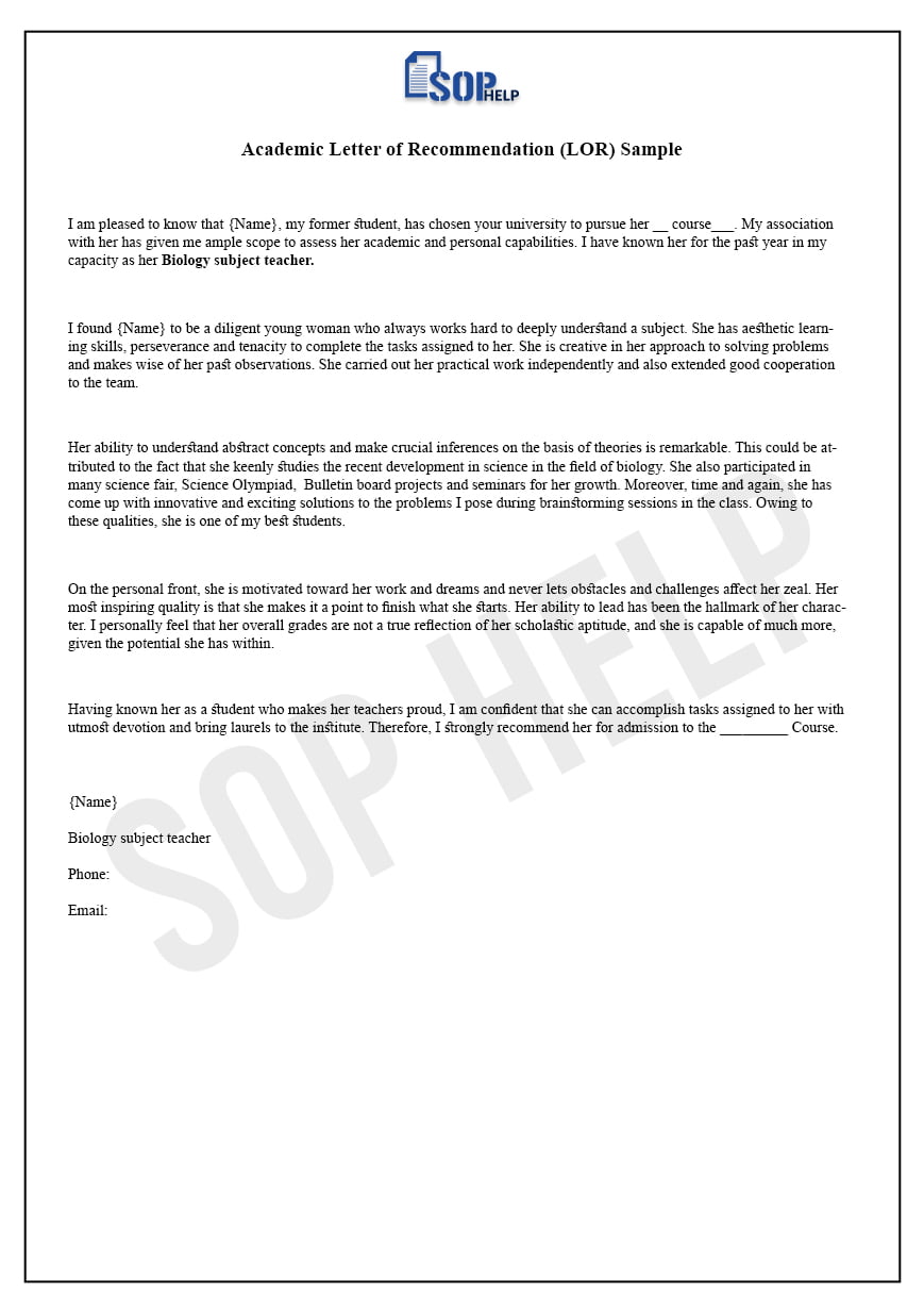 Academic LOR Sample JPG